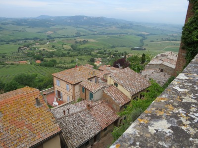 Tuscan valley below the town